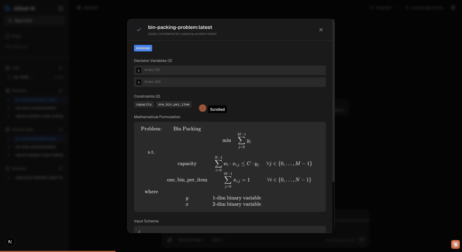 リソース選択機能付きのチャット画面